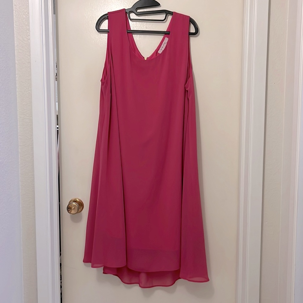 Penningtons pink chiffon sheath dress 1X